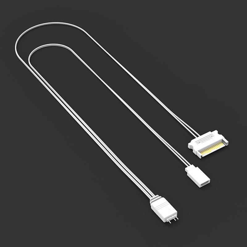 Argb Kontrolcü 5V 3Pin Sata Arayüzü Uzatma Kablosu Işık Kontrolcü Adaptörü PC Fanı CPU Soğutucu Fanı Işık Şeridi Radyatör İçin