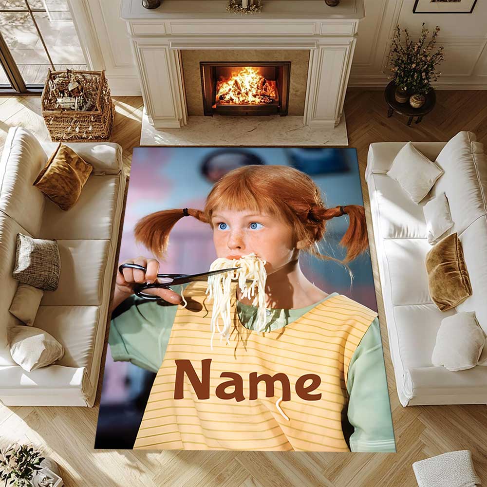 Pipi Customize your name rug, office chair cushion, home bedroom living room gift.