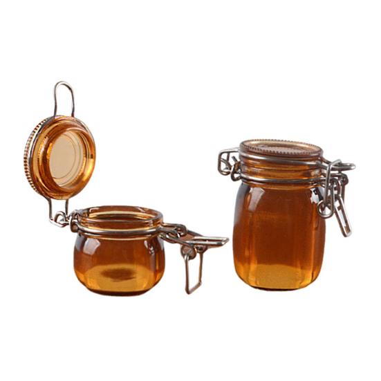 2 Pcs Miniature Storage Jars Doll House Mini Transparent Jar with Lid