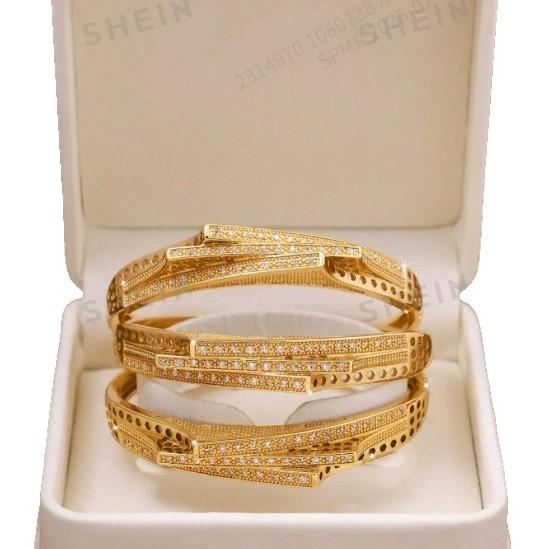 Fashion Zircon Geometric Design Bracelet Light Luxury Temperament Bracelet Women