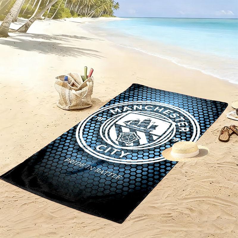 MCFC logo Print Beach Towel, Large Soft Quick Dry Towel for Beach Camping Swimming
