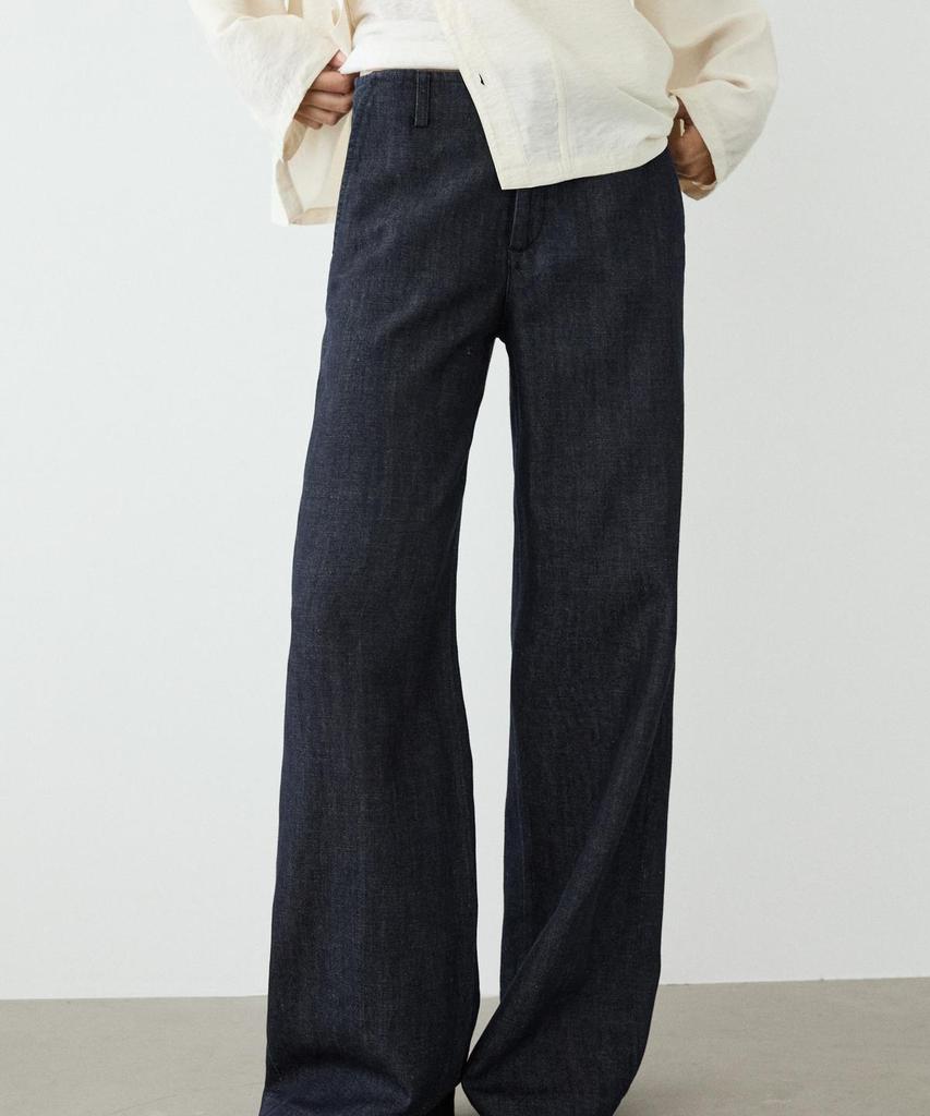 Masimodutti Linen Wide Leg Pants