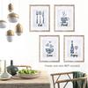 8X Azul Marinho Cinza Cobalto Branco Vintage Inspirador Cozinha Café Bar Decorações de Parede Comer Beber Amar Vinho