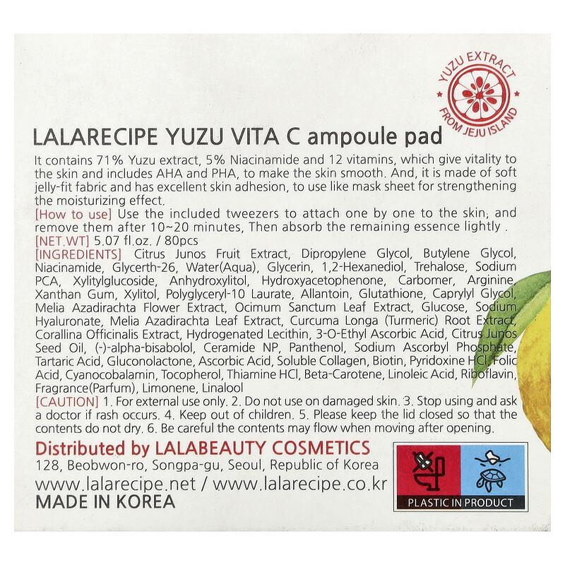 Yuzu Vita C Ampoule Pad, Illuminating, 80 Pads, 5.07 Fl Oz (150 Ml)