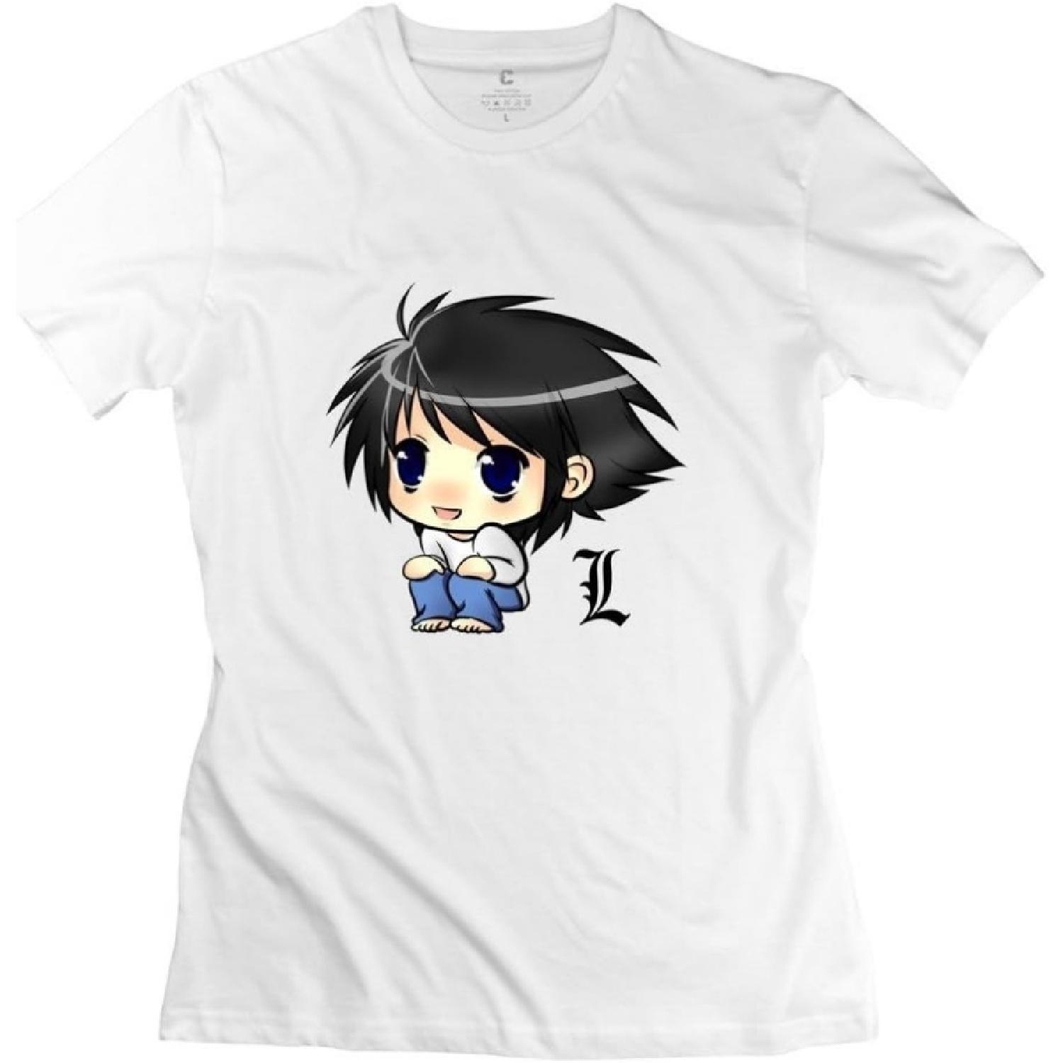 Женская футболка MINGRUI с персонажем L из Тетради смерти в стиле чиби XXXXXL белый