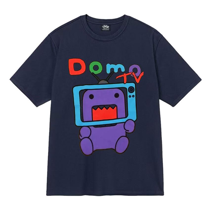 Humor Domo Kun Tv Meme T Shirts Mens Clothes Cotton Crewneck Casual TShirt Oversized Summer Y2K Short Sleeve Tshirt Streetwear