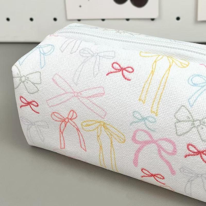 Cute Bow Pencil Box Cartoon Cat Large Capacity Pencil Case Multifunctional Storage Bag School Office Stationery Student Gifts