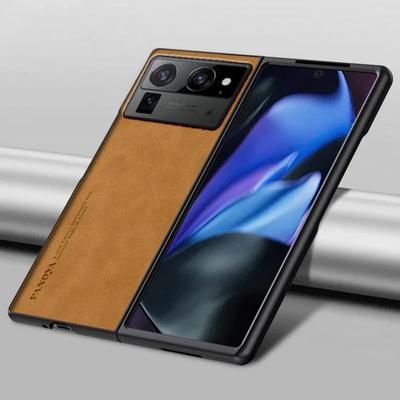 For Tecno Phantom VFold 2 Luxury Sheepskin Leather Phone Case for Phantom V Fold2 Shockproof Bumper Matte Silicone Protect Soft Edge Cover