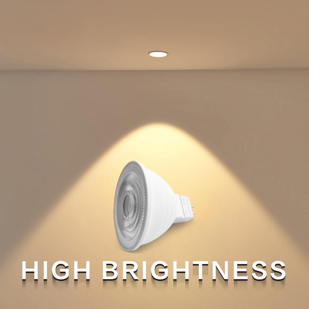 4pcs MR16 LED Spotlight GU5.3 Bulbs 5W AC 85–265V No Flicker Aluminum PC Downlight for Indoor Home Decoration