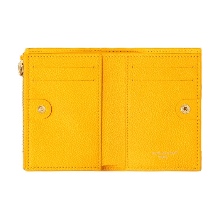 Louis Vuitton Lisa Wallet Monogram Pressed Button Cowhide Women wallet Ginkgo-Yellow M13579