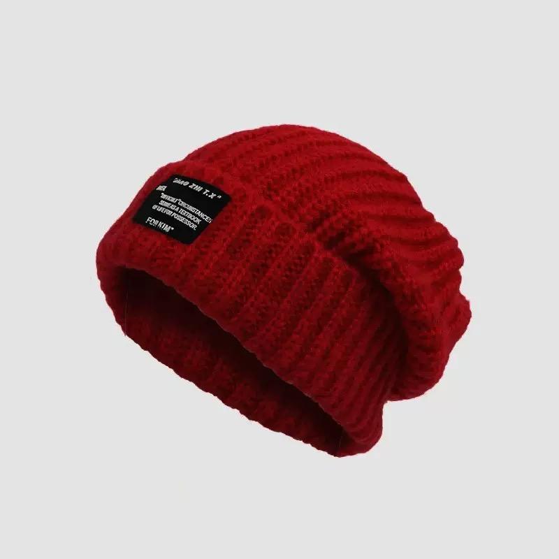 Double layer knitted wool hat, fashionable pilot goggles, knitted hat - warm, thick, handmade autumn and winter hat