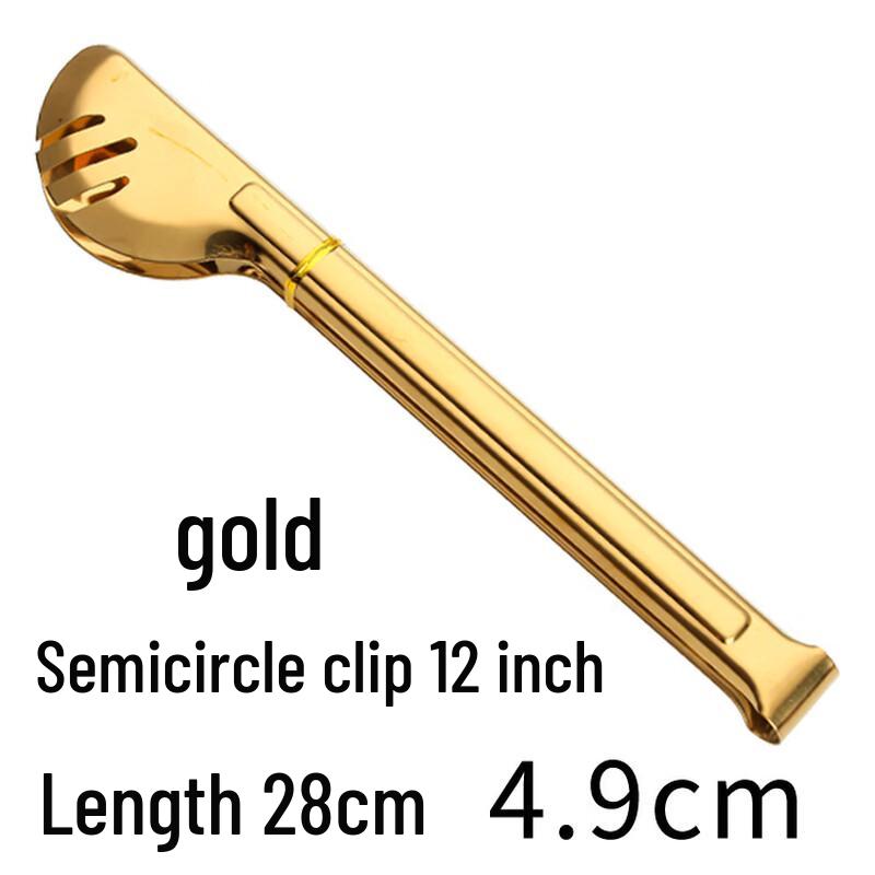 SMVP Stainless Steel Gold Food Tongs