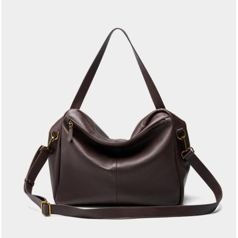 Echtes Leder Große Kapazität Damen Schulter Umhängetaschen Weiches Leder Einfache Lässige Damen Große Tragetasche Weibliche Satteltasche