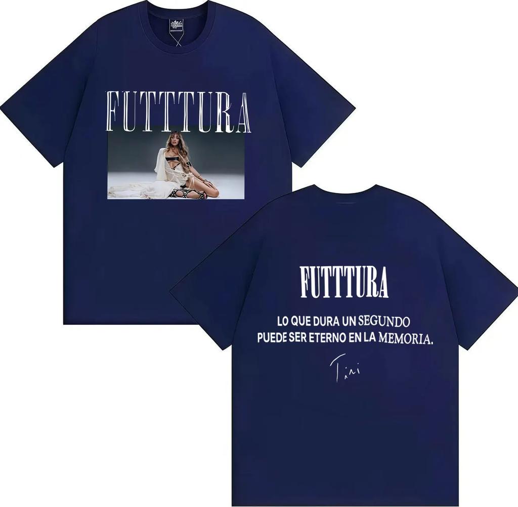 2026 Trendy Hot Singer TINI Futttura Tour Product Printed Aesthetic Y2K Summer Print 100 Pure Cotton Breathable Loose Tshirt