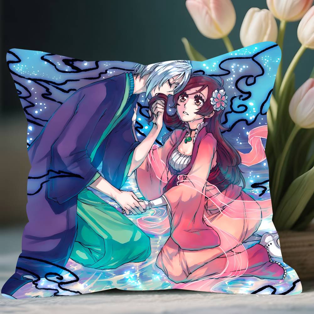 Аниме Подушка Наволочка Съемная Моющаяся Наволочка – Всесезонный Мягкий Лен 12x12Inch
