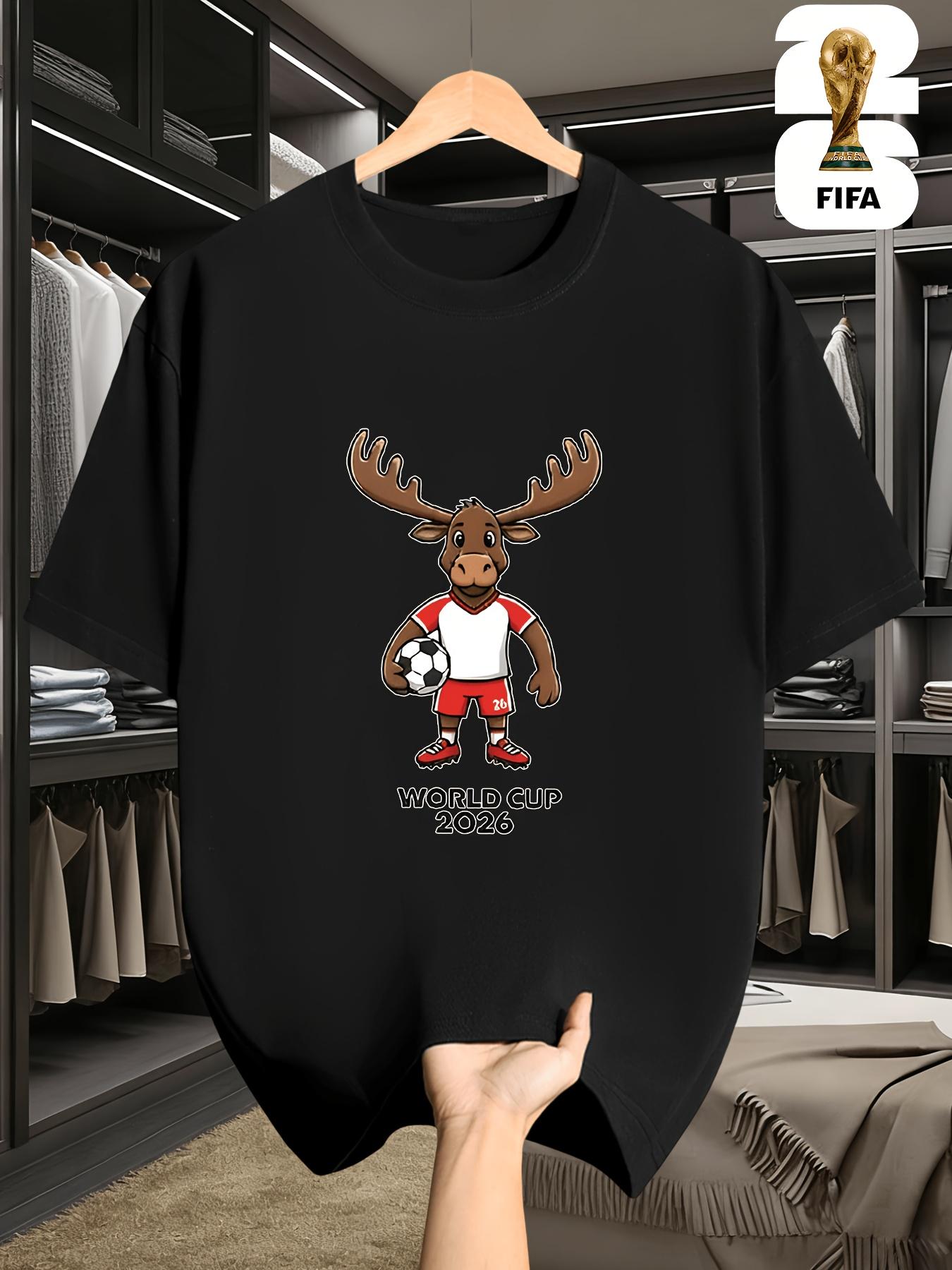 

2026 USA-Canada-Mexico World Cup, FIFA Football Printed Crew Neck T-shirt, Street Fashion XXL чорний