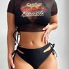 2024 European & American Indian-Style Split Bikini: Three-Piece Print Swimwear Set for Women
