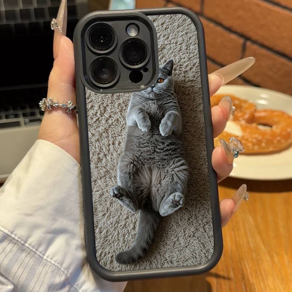 British Shorthair Cat Soft TPU Phone Case For Iphone 17 Air 16 15 14 13 12 11 Pro Max Plus Cover