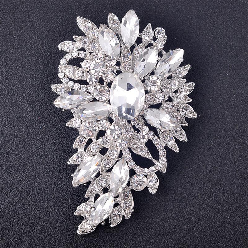 SKEDS Women Girls Luxury Rhinestone Large Size Pin Exquisite Fully Crystals Creative Women's Badges Banquet Brooch Jewelry