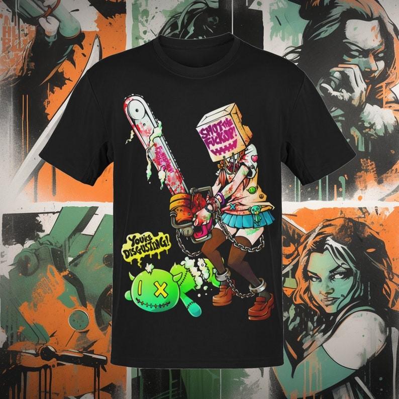 Rock Harajuku Top Print Japanese Anime Chainsaw Man T Shirt Fashion Street Couple Top Y2k Graphic Print Cotton Tshirt Unisex