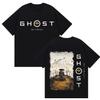 Japanese Game Ghost of Yotei Graphic 100%cotton Men's Shirt Ukiyo-e Style O-Neck Short Sleeve Women's Fashion Oversized Tshirt