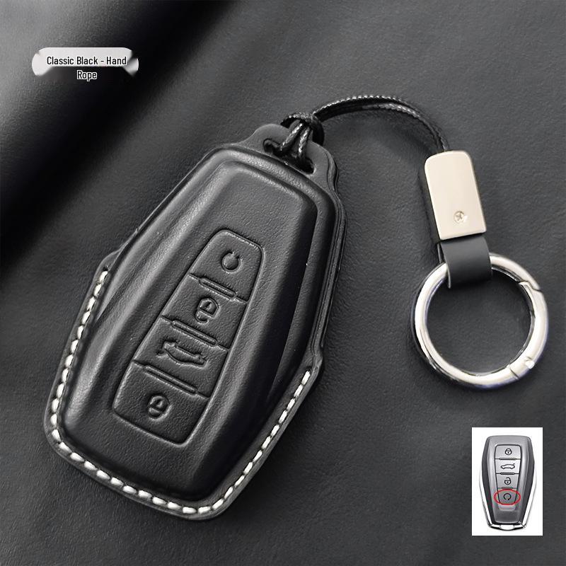 Compatible with Geely Emgrand, Binyue, Vision X6, Binrui, Boyue - Genuine Leather Key Case