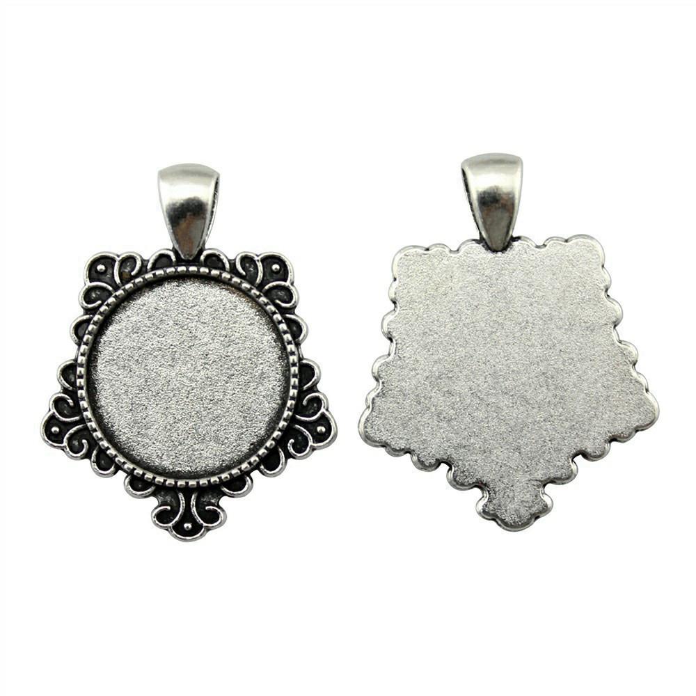 Fit 20mm Round Cabochon Bezel Pendant Setting Handmade Craft Blanks Frames