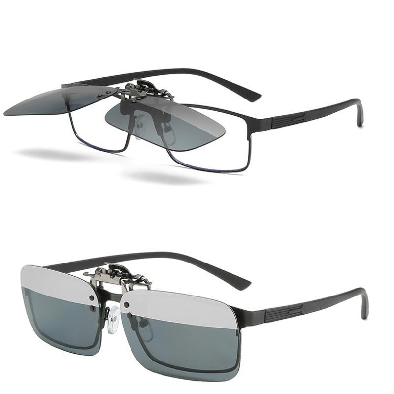 Non-Polarized Glasses Clip on Flip Up Outdoor Uv Protection Fishing Sunglasses Myopia Glasses Clips Night Vision Glasses Clip