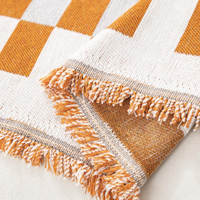 Ins Sofa Towel Cover Cloth Sofa Cover Ten Thousand Chess Plate Grid Full Cover Four Seasons Universal Sofa Carpet Cushion