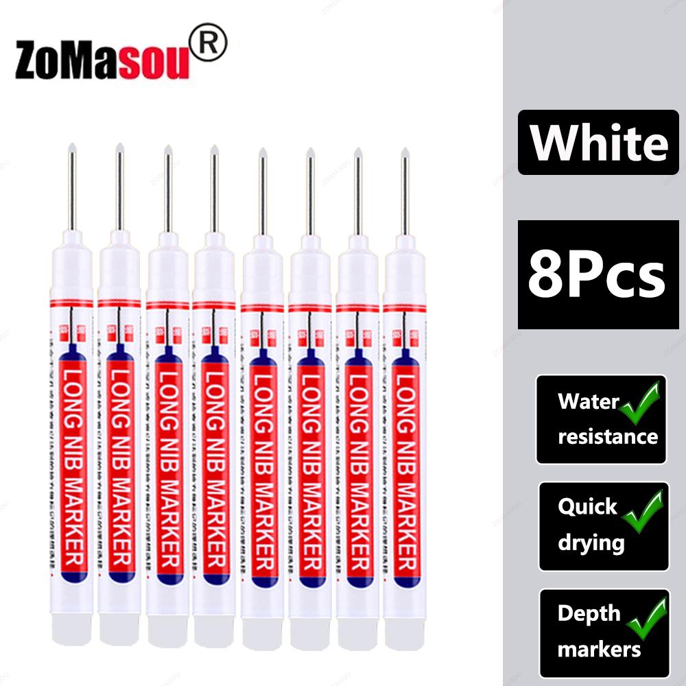 20mm 1-100 Stück Wasserdichter Tieflochmarker Stifte mit langem Kopf für Holzbearbeitung für Metall Tischler Weiße/Schwarze/Rote/Blaue/Grüne Tinte