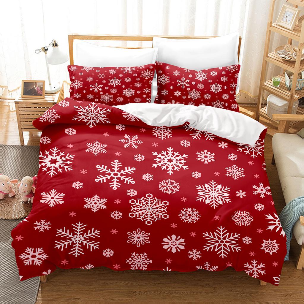 Weihnachtsgeschenke Bettbezug-Set Bettwäsche Bettdecken-Sets King Size 3D Kinderbettwäsche-Set 3-teilig Zuhause
