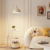 Antique Style Standing Floor Lamp with Storage Rack and Coffee Table for Living Room or Bedroom