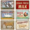 Family Butchers Tin Signs Beef Cuts Duck Eggs Wool Vintage Metal Plaque Farmhouse Farm Shop Wall Decor Cow Pig Poster YI-120