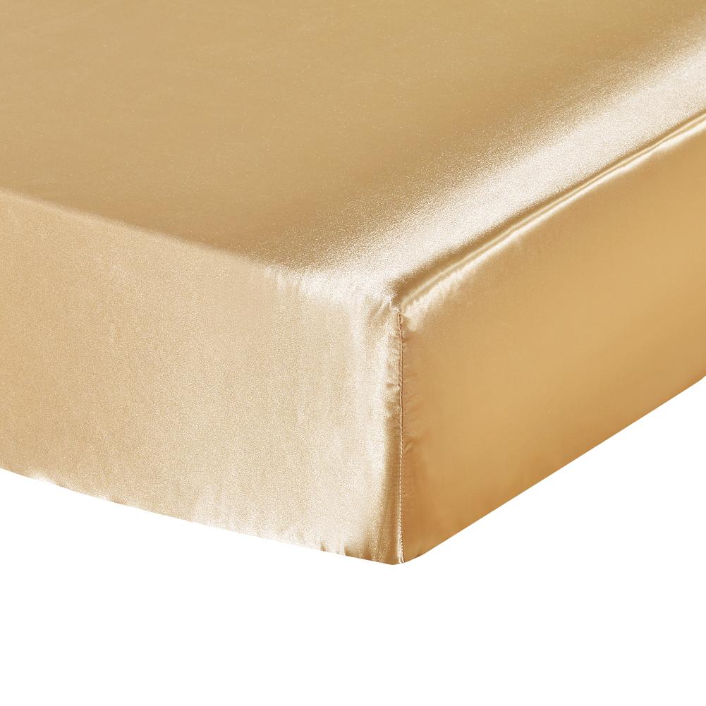 Satin Fitted Sheet Queen Deep Pocket Single  Mattress Cover Breathable Soft Comfortable Bed Set Sheet NO Pillowcase 90  160x200