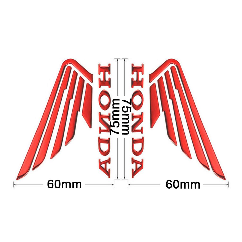 AAADK1 3D Car Motorcycle Honda Stickers Decals Tank Helmet Cbr Cb Pcx Wing Logo Red White Black
