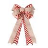 And Stylish Versatile Double Layer Christmas Bow With Maple Leaf And Striped Design Decor For