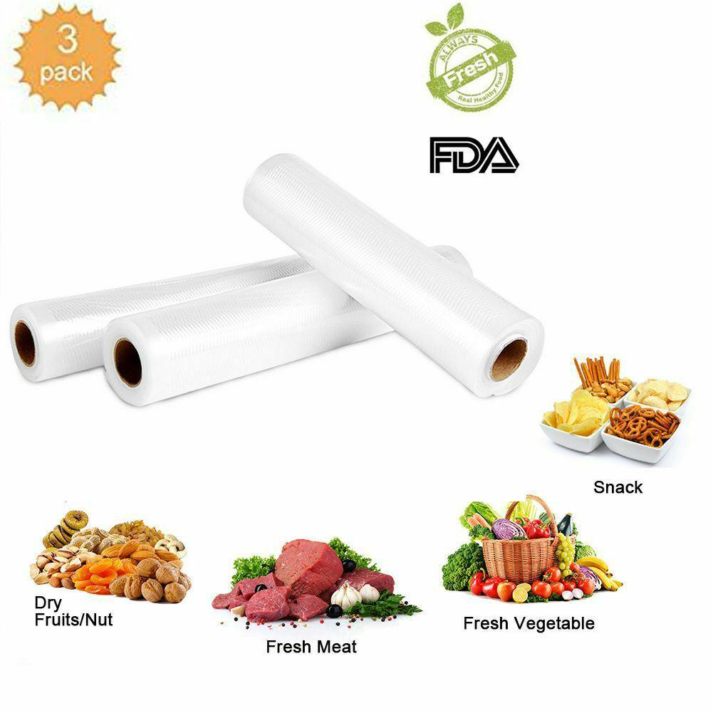 Buy 3PCS Reusable Vacuum Food Sealer Roll Bags Pockets Saver Seal