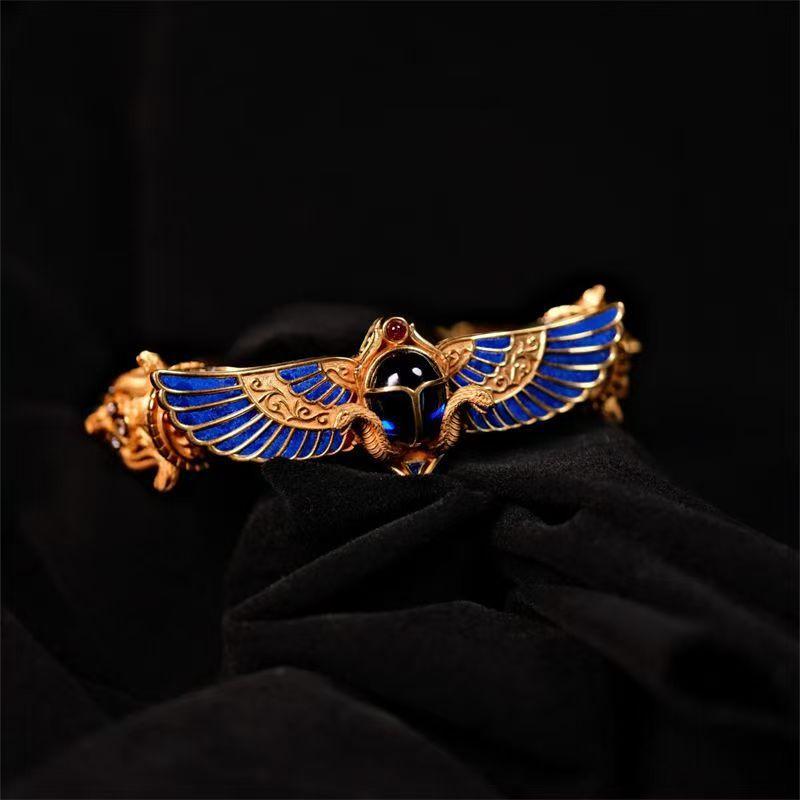 

Echoes of Ancient Egyptian Art and Culture Etruscan Bracelet, High End Unique Retro Opening Bracelet
