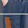 Vintage Blue Baggy Spliced Harem Jeans Women Ankle-Length Casual Elegant High Waist Oversized Denim Pants Korean Cute Pantalones
