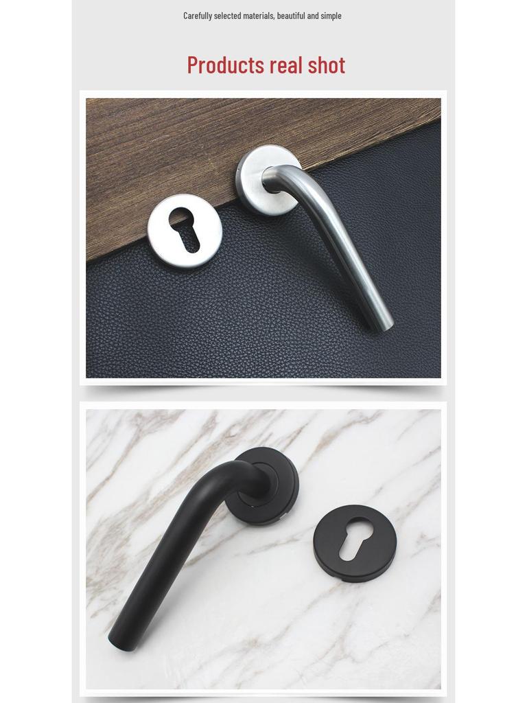 Stainless Steel 304 Door Handle Euro Standard Fireproof Lock Lever for Bedroom/Bathroom.