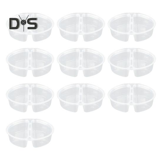 5/10/15/25Pcs Seasoning Box Disposable And Reusable Leak-Proof Lid Double Compartment Condiment Container for Condiment Dip Sauce Sampling And Travel