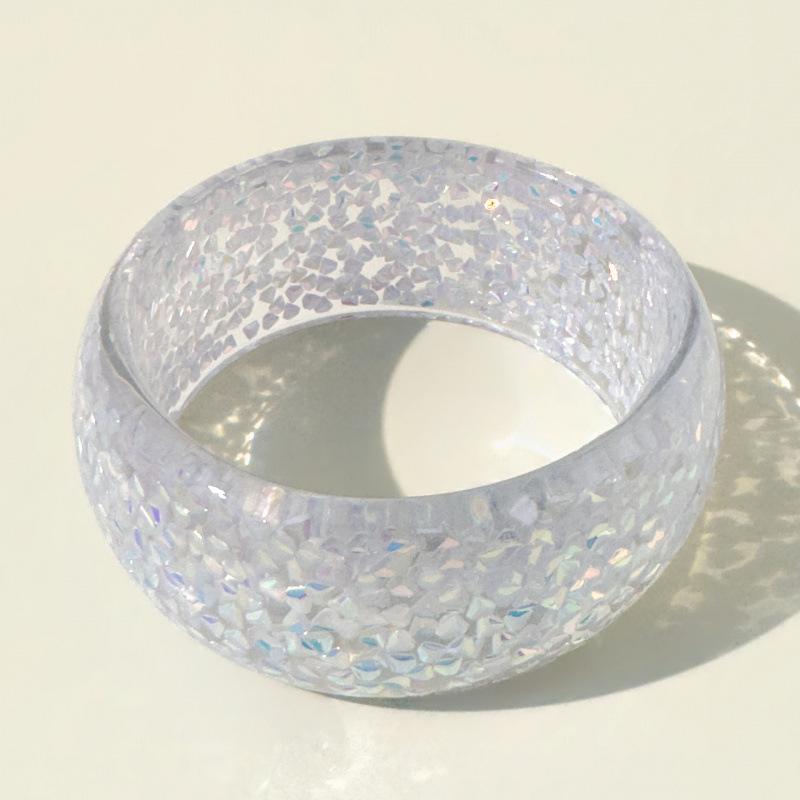 Accessories, exaggerated round resin glitter bracelets, transparent bracelets wholesale