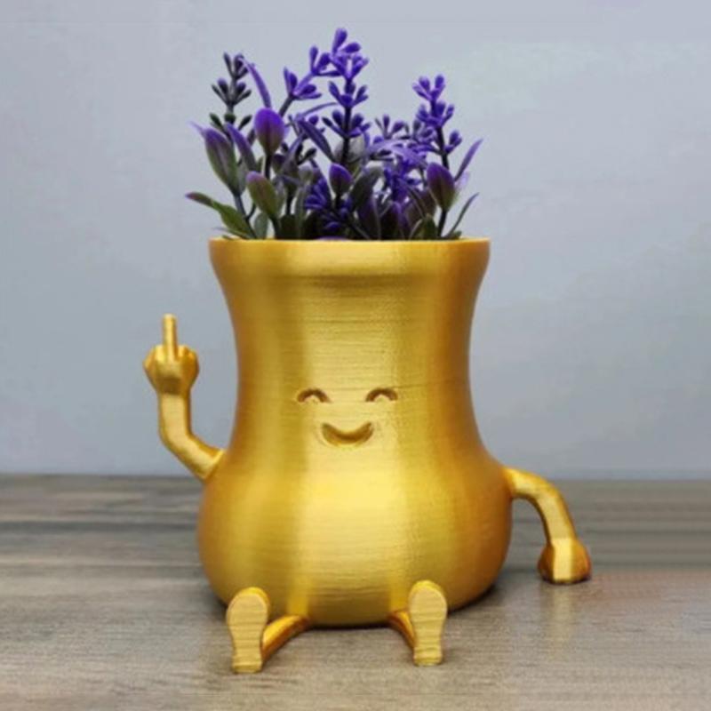 

Креативные цветочные горшки в виде среднего пальца, милые горшки для суккулентов, декоративные изделия из смолы, украшение для дома жёлтый
