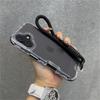 Luxury Matte Clear Shockproof Wrist Strap Lanyard Phone Case for iPhone 15 11 12 13 14 16 Pro Max Plus Hybrid Bumper Armor Cover
