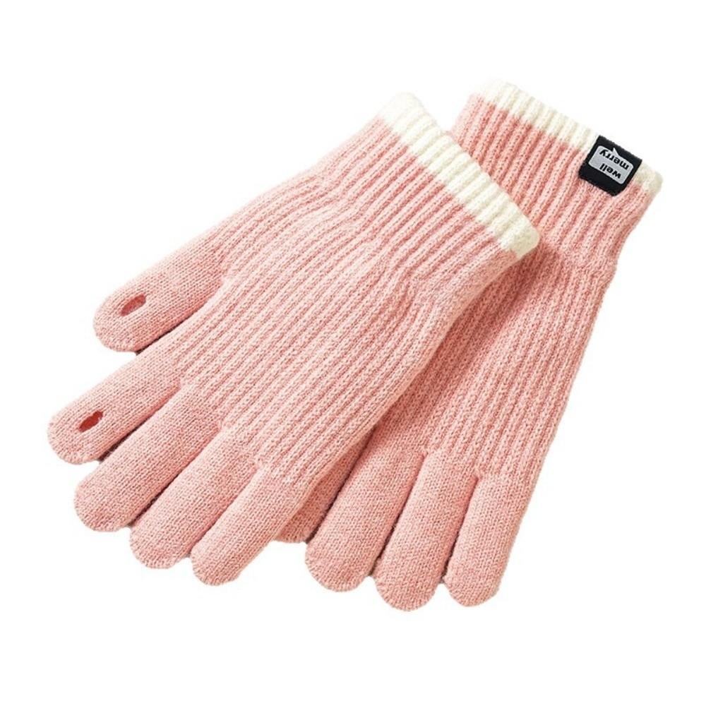 Warm Knitted Gloves Thumb Opening Women's Mittens New Full Finger Gloves  Winter Commuting