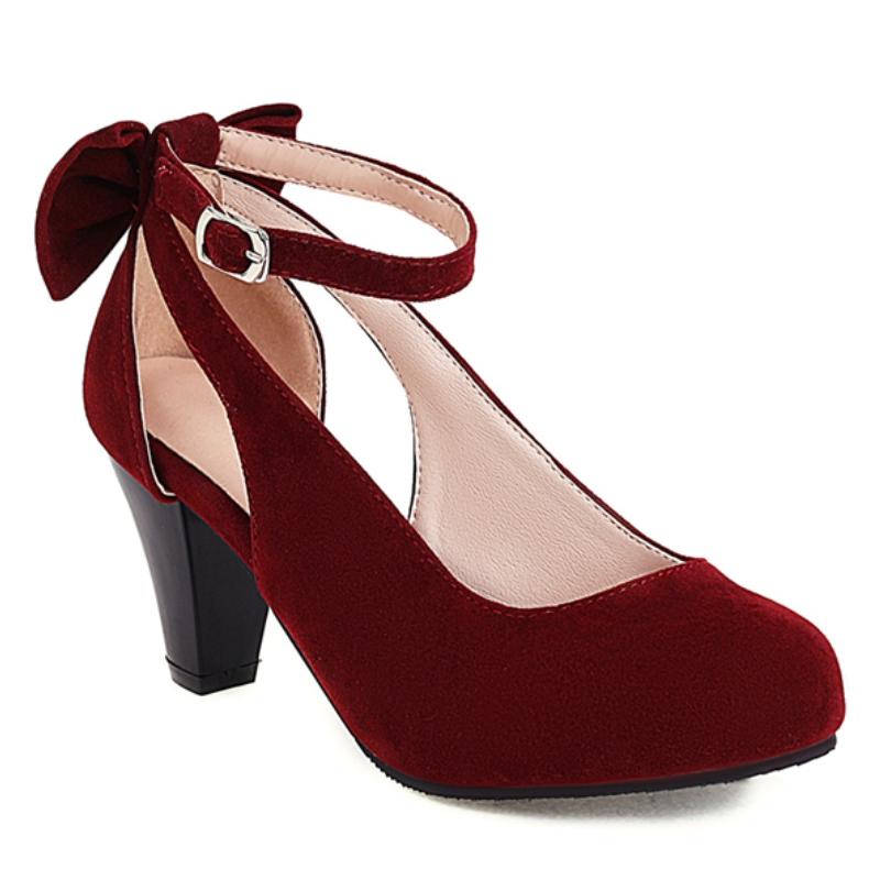 

Элегантные женские туфли-лодочки на высоком каблуке красного, телесного и черного цвета, Мэри Джейн, обувь большого размера 48, с ремешком, для вечеринки, офиса, свадьбы, удобные для леди 39 красный