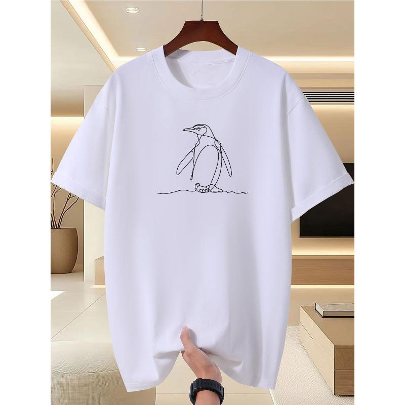 Европейский размер Удобная и стильная Модная  Персонализированный креативный  принт-узор Круглый вырез Футболка, Новая мужская Повседневный ежедневный стиль Футболка S