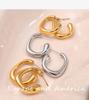 G-shaped Gold-plated Stainless Steel Geometric Earrings - Unique & Fashionable Design