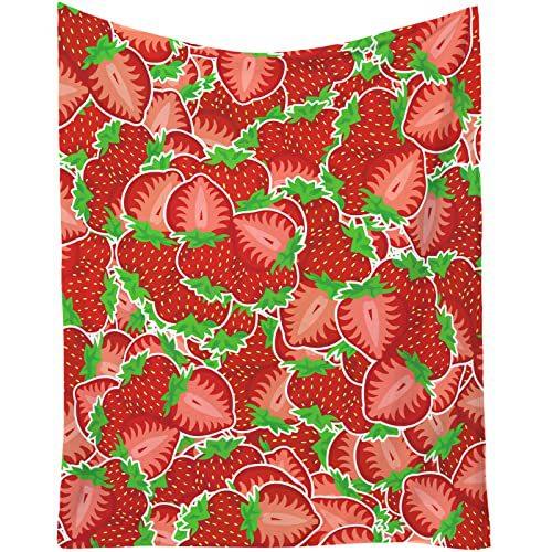 Strawberry Blanket Soft And Comfortable Flannel Plush Portable Sofa Nap Blanket