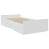 VidaXL Cadre de lit avec tiroirs blanc 75x190 cm bois d'ingénierie, lit, lit de rangement, cadre de lit simple, lit simple, 3280349